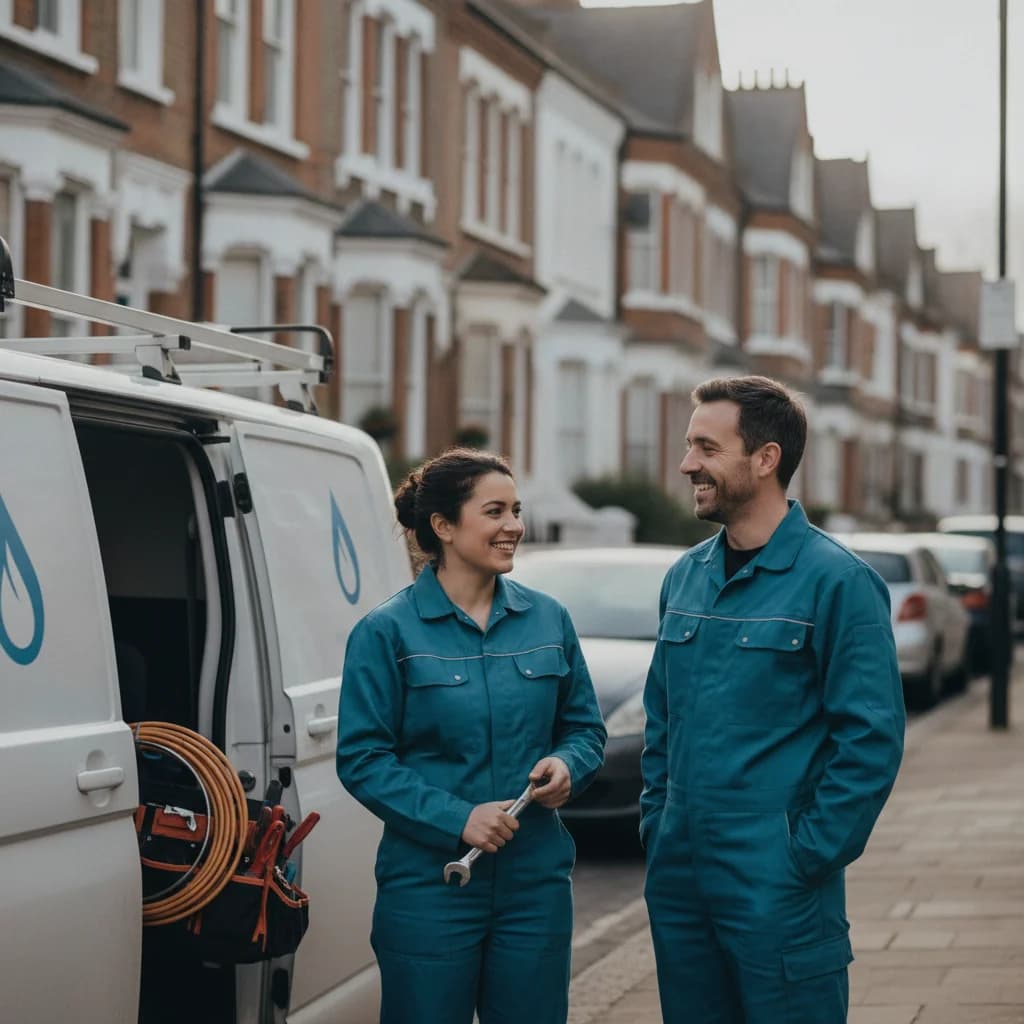 Illustrative heating and plumbing installation work