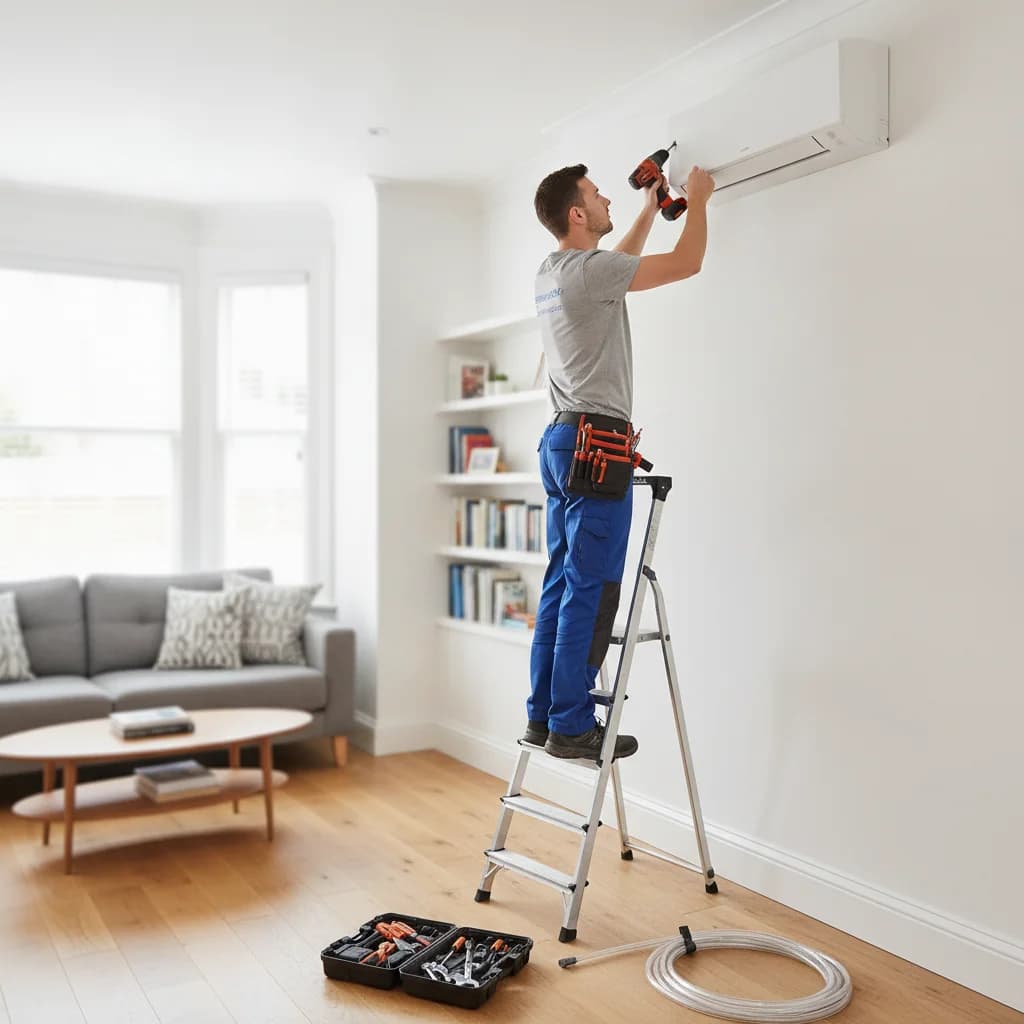 Illustrative air conditioning service installation