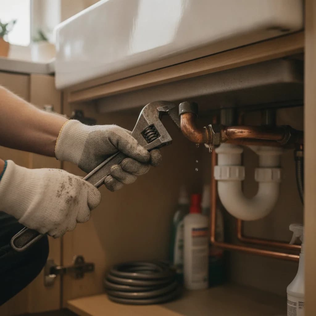 Illustrative plumbing service installation